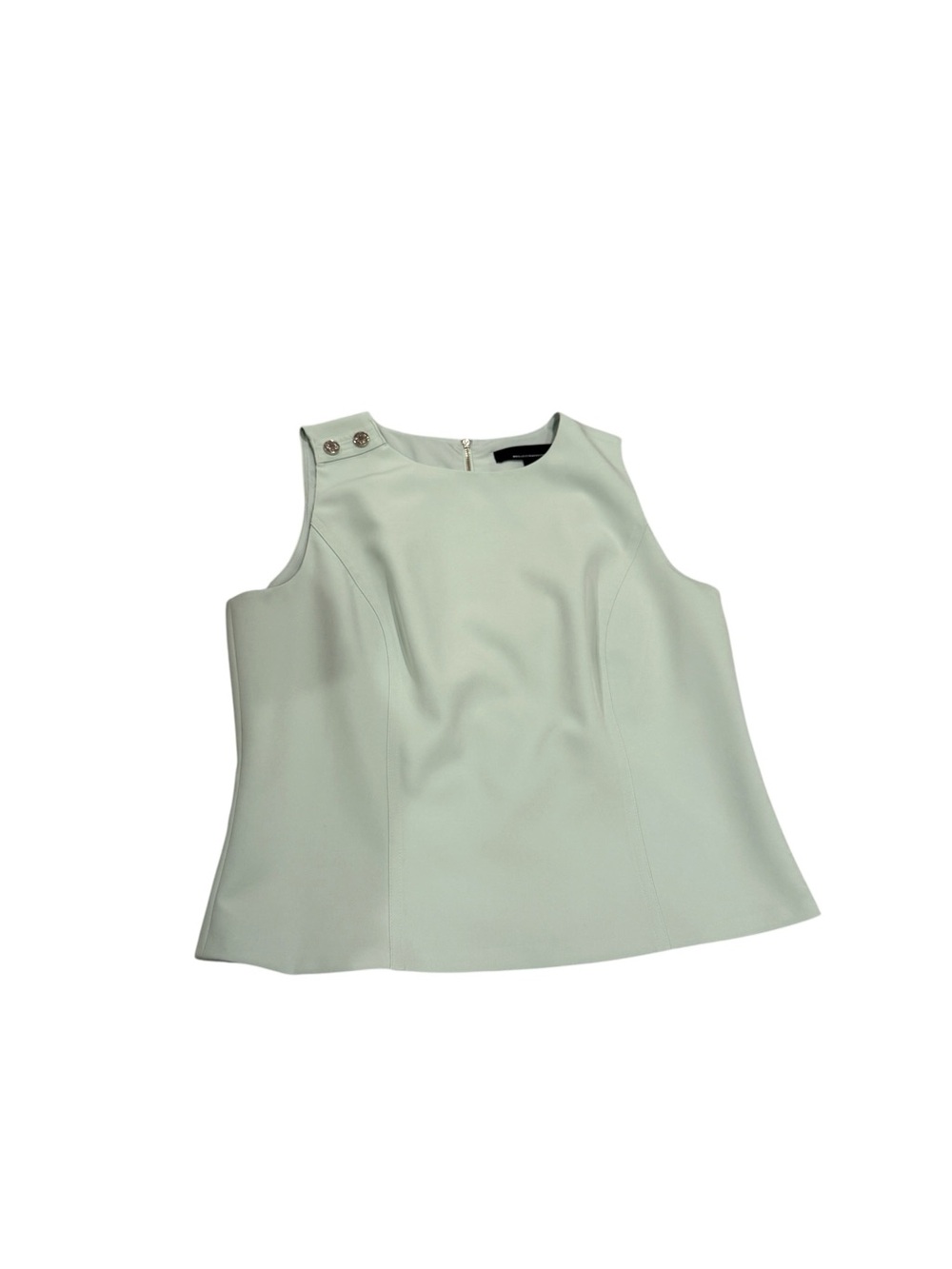 White House Black Market Mint Green Sleeveless Shell Top with Shoulder Buttons
